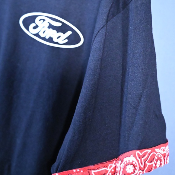 Black Ford Bronco Shirt – Large, Red Bandana Cuffs - Picture 4 of 5